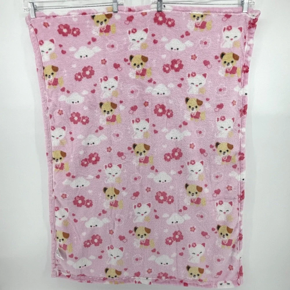 Island Heritage Island Yumi Pink Fleece Baby Blanket Hawaii Hibiscus Cat Puppy